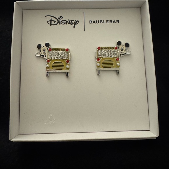 BaubleBar Disney School Bus Earrings - Gold and Red - Picture 1 of 2